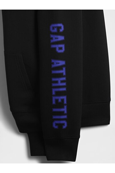 GAP Erkek Çocuk Siyah Sweatshirt GapFit Tech Hızlı Kuruyan Logo