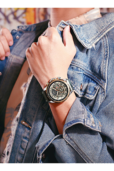 Curren Men's Waterproof Geniune Leather BAnd Chronograph Quartz Watch 8380 - 48 mm - Dark Grey