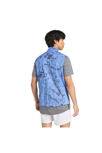 adidas Own The Run Spray Dye Vest Erkek Mavi Koşu Yelek JL8727