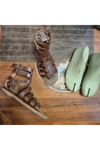 Bostini Sandals Unisex Fashion Design Short Leather Boots Sandals