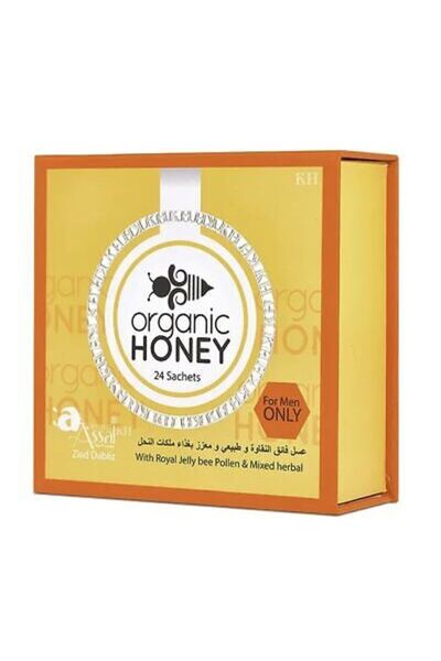 Honey عضوي طبيعي ممزوج بحبوب لقاح النحل الطبيعية ومزيج 100% (24 كيسًا)