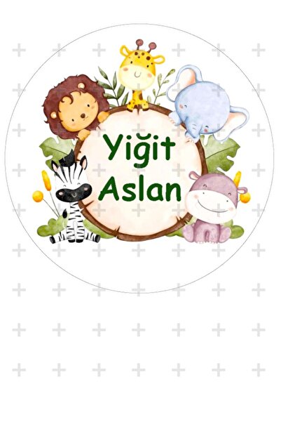 Lyroni Kişiye Özel Yenilebilir Şeker Kağıt Safari Temalı Pasta Süsleme