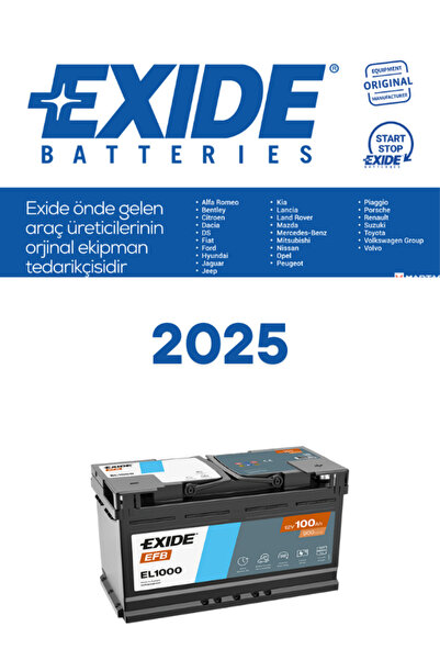EXIDE 12V 100 AH EFB 900CCA (START&STOP) 2025