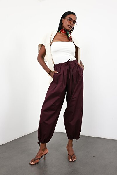 5in1Canpolat Plum Shalwar Pants 1592