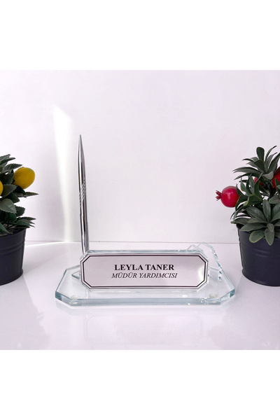 Teknookul Kişiye Özel Müdür Yardımcısı Masa İsimliği | Ofis Masa Isimliği |İşyeri Cam Isimlik |
