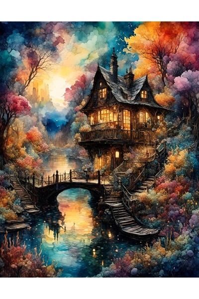 OEM Διακοσμητική επιτοίχια ζωγραφική με ξύλινο πλαίσιο, 33cm x 24cm, εικόνα 1524