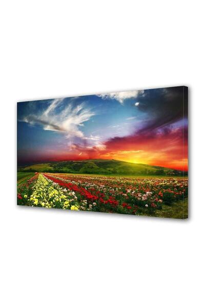OEM Tablou decorativ, de perete, cu rama din lemn, 33cm x 24cm,cu flori1691