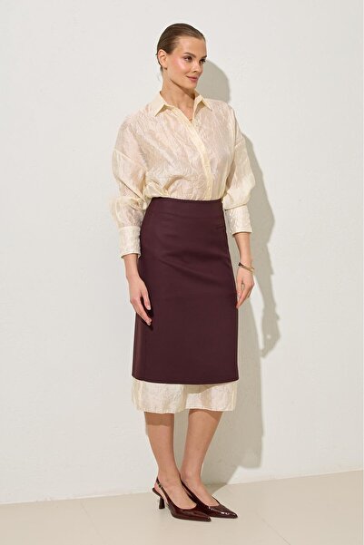 Setre Full Mold Midi Length Skirt with Edge Pocket Detail