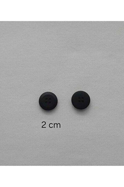 Tasarım زر بوليستر أسود مطفي قطره 2 سم، 20 قطعة.