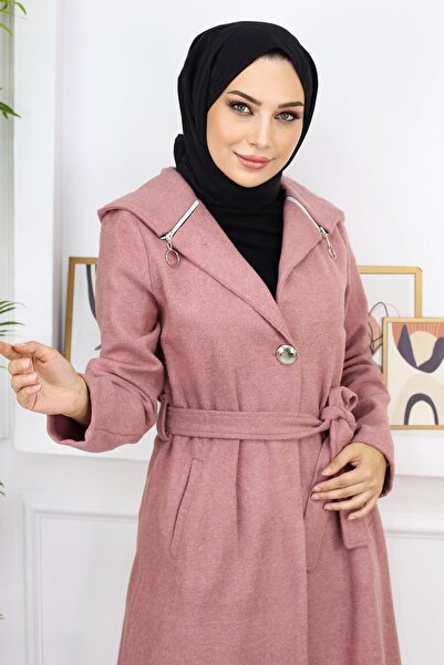 Missvalle Παλτό με κουκούλα Kachet Dusty Rose 19172