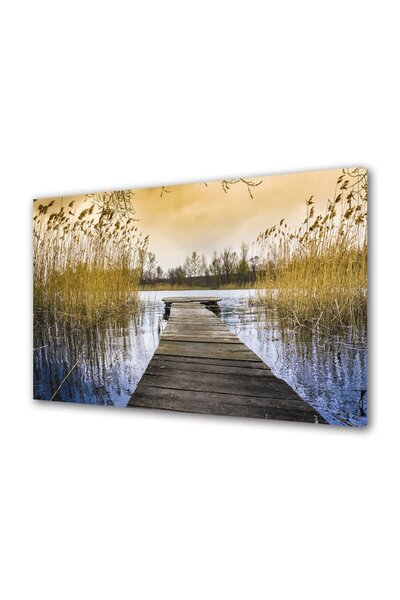 OEM Διακοσμητική επιτοίχια ζωγραφική με ξύλινο πλαίσιο, 33cm x 24cm, με λουλο...