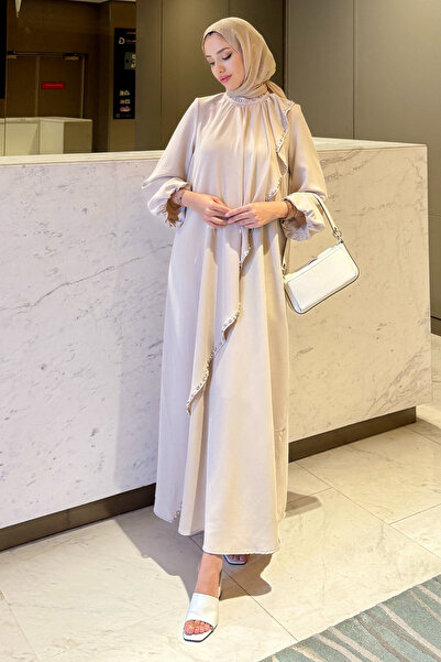 Tesettür Diyarı Rochie de modă Nazende pentru femei, din țesătură creponată, ...