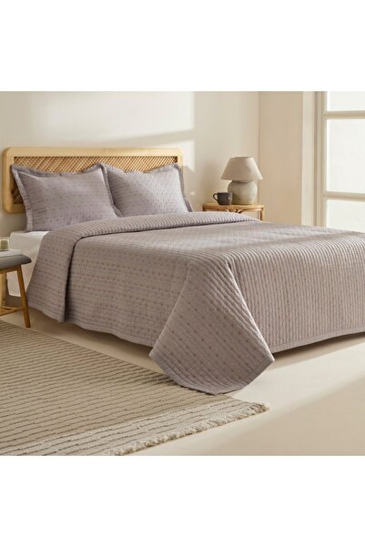 Karaca Margot Bettüberwurf Set Grau 230x240cm + 2(50x70) cm