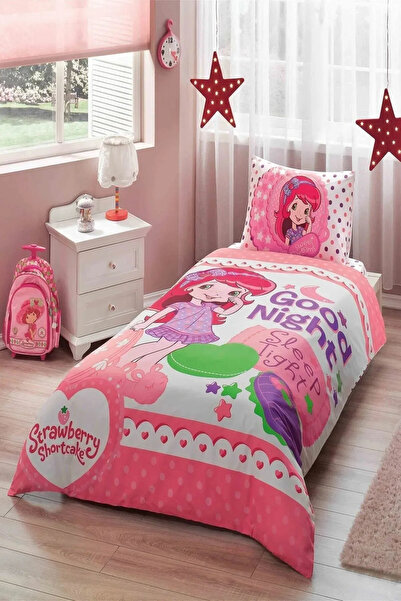 Taç Strawberry Shortcake Good Night Nevresim Takımı Tek Kişilik