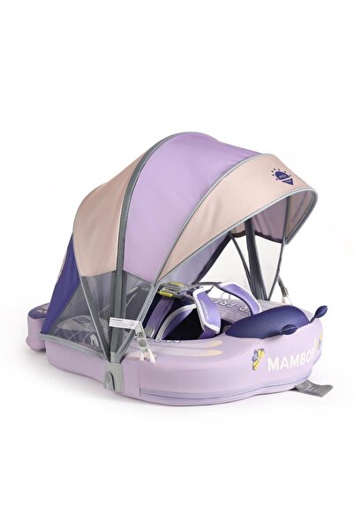Mambobaby Yüzme Simidi - Pink Butterfly Dreams, Emniyetli, Gölgelikli ve Ayak...