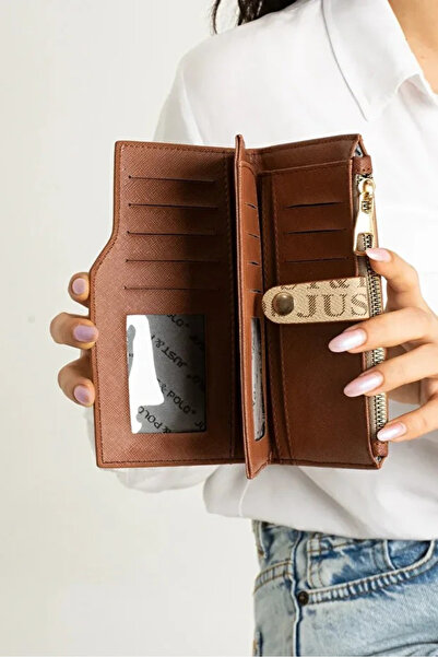 Just Polo Original Women's Printed Luxury Design Wallet with Zipper and Snap ...