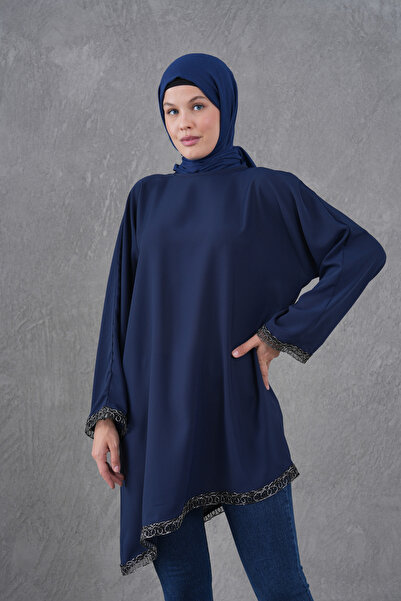 TUNCAY Loose Tunic with Asymmetrical Cut Stripe Accessories