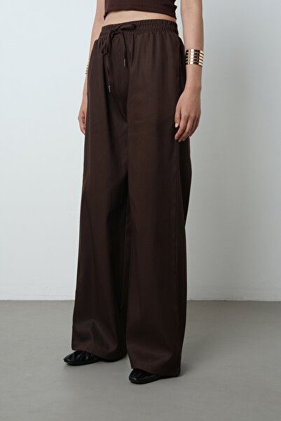 Orfeo Negro Women's Wide Leg Elastic Waist Solid Color Trousers