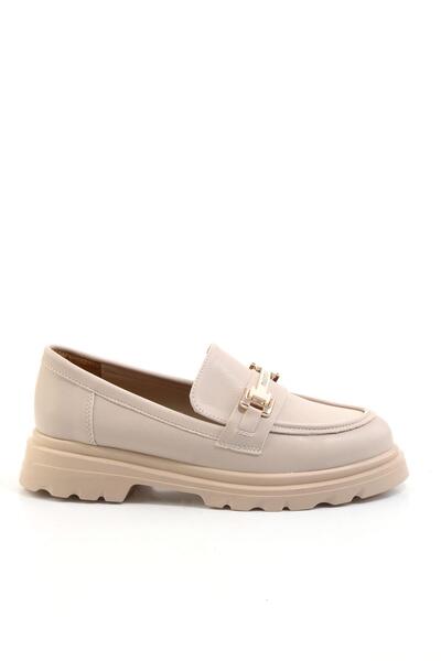 Bambi Bej Kadın Loafer Ayakkabı K01179828109