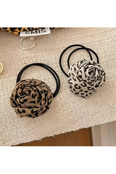 TChic Leopard Patterned Rose Detailed Rubber Buckle