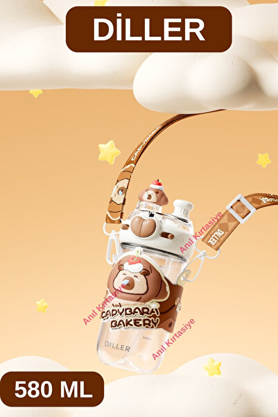 Vagonlife Diller Double Use Capybara Model with Straw/Comfortable Drinking Neck Hanger 580 ml