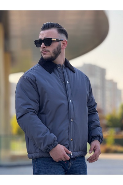 KINGAF Men's Puffer Shirt Coat
