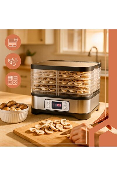 zola Food dehydrator, 400W, 5 trays, 35-70 °C, 24h timer, LCD display, fan, 10 L