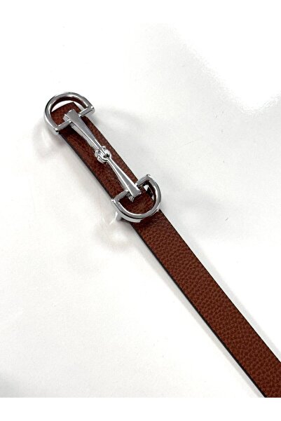 Gesa Curea subțire de culoare maro cu cataramă de design pentru femei, curea ...