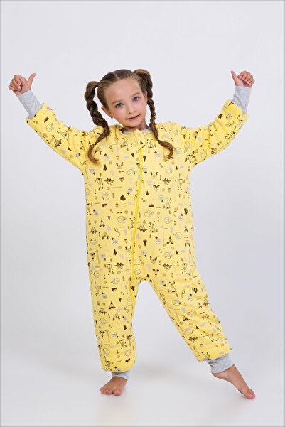 Cantoy Kız Erkek Çocuk Kalın Elyaf Dolgulu Premium Kalite 2.5 Tog Desenli Uyku Tulumu