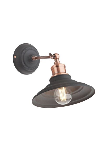 SMARTER Smarter wall lamp, metal diffuser, E27 socket, 42 W, modern style, black and copper finish