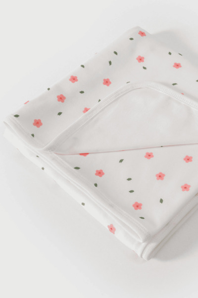 Dadamama 100% Cotton Organic Floral Printed Newborn Blanket