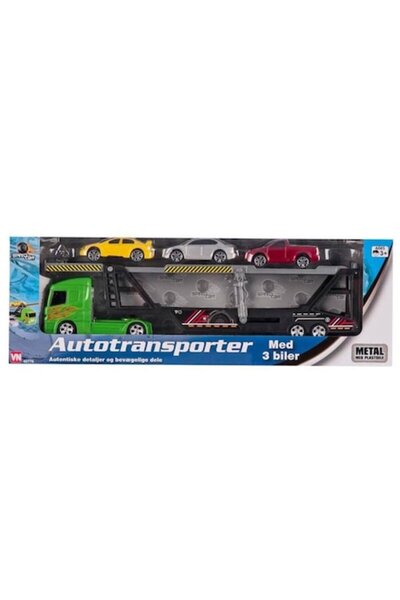 Dickie Toys Camion transportor jucărie Speed Car cu 3 mașini sport, multicolo...