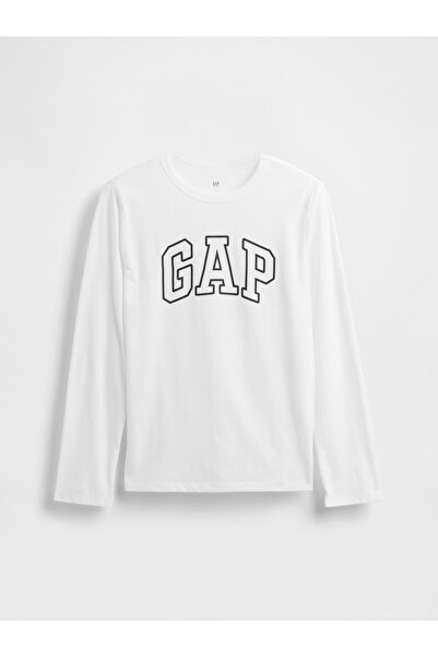 GAP Erkek Çocuk Beyaz Logo T-Shirt