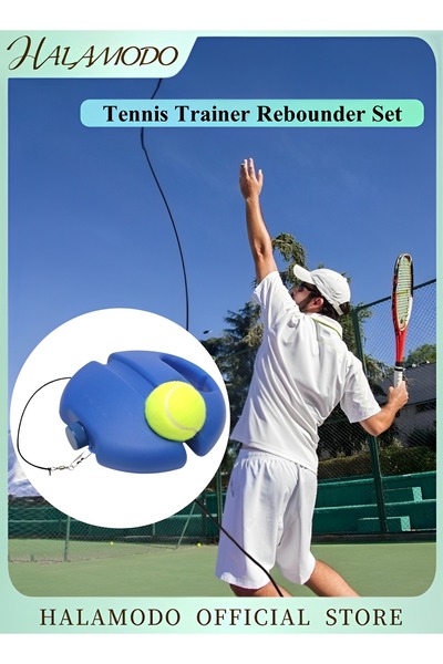 HALAMODO مجموعة أدوات تدريب التنس، معدات تدريب التنس الفردية، لوح أساسي مثبت ...