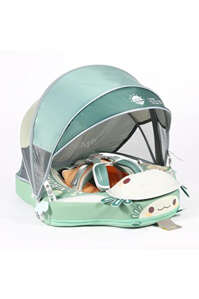 Mambobaby Yüzme Simidi - Axolotl, Emniyetli, Gölgelikli ve Ayak Destekli