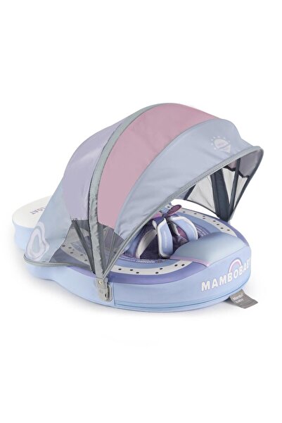 Mambobaby Yüzme Simidi - Gökkuşağı, Emniyetli, Gölgelikli ve Ayak Destekli