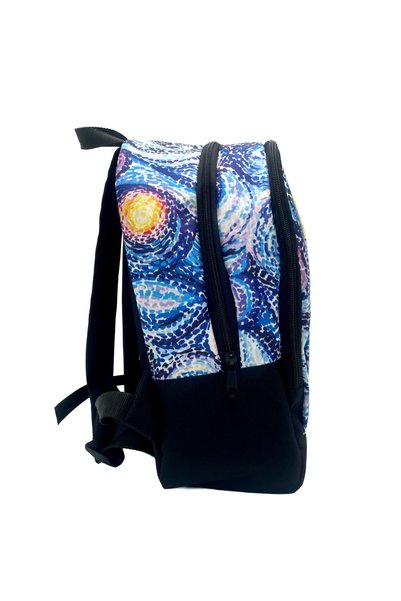 Differ Studio Van Gogh Starry Night Patterned Blue Water Resistant Large Internal Volume Backpack