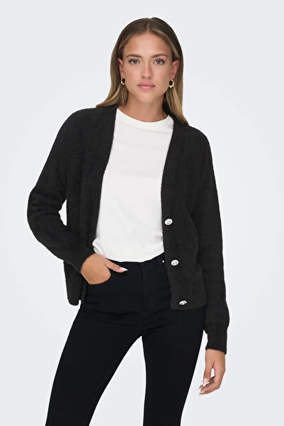 ONLY Women's Onlella Buttoned Long Sleeve Knitted Cardigan 15259564 Black