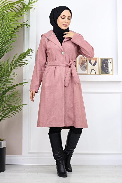 Missvalle Παλτό με κουκούλα Kachet Dusty Rose 19172