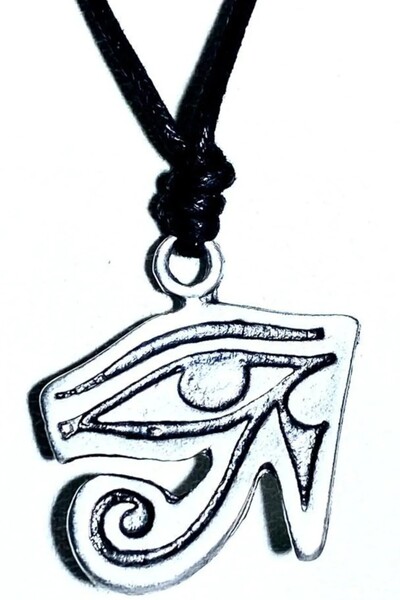 DEHNA Eye of Ra Figured Necklace – Zamak Motif Design, Adjustable Cotton Cord