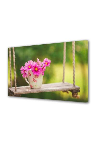 OEM Tablou decorativ, de perete, cu rama din lemn, 33cm x 24cm,cu flori1288
