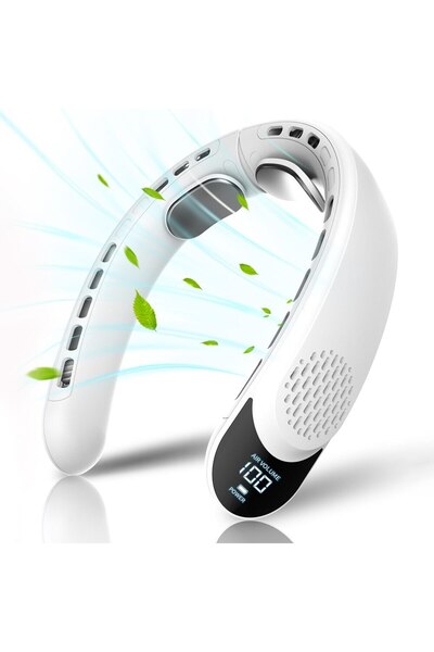 Stef's Cat Ventilator pentru gât 4000mAh, 7300RPM, H71, Silicon, Alb