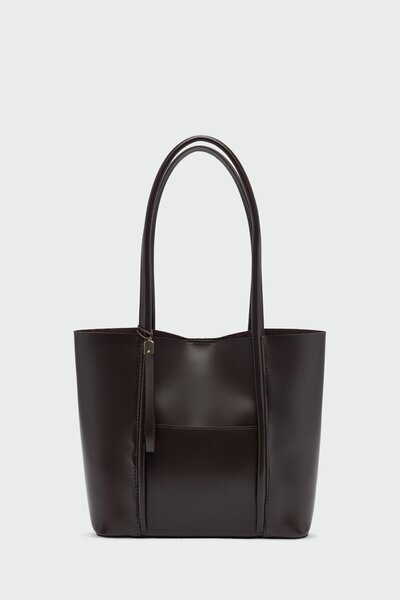 Shule Bags Pebbled Omuz Çantası Kahve