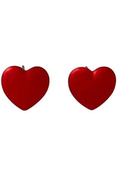 Just Pretty Corner Fashionable Red Heart Stud Earrings – Cute Simple Style, Elegant & Versatile Jewelry Accessory for