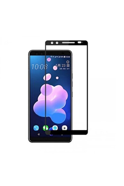 OEM Protective screen compatible with HTC U12 Plus, 9H glass hardness, Transparent-Black