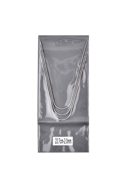 Choice1 إبر حياكة دائرية مقاس 2 مم، مجموعة من 3 إبر حياكة دائرية معدنية، حياك...