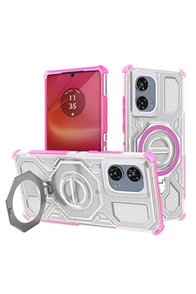 Stef's Cat Case for Motorola Edge 50 Fusion, Carbon Shield PRO, J20, Polycarbonate, Pink Transparent