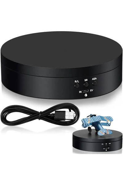 choice2 138mm black 360 Degree Motorized Rotating Turntable Display Stand wit...