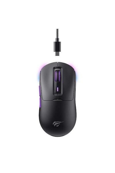 Danex Mouse Wireless Gaming 1000, I52, 16000 DPI, Violet Închis la Înapoi