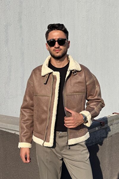 inpool χρυσό, δερμάτινο, ανθεκτικό στο νερό και το κρύο, με λεπτομέρειες ραφής, χειμερινό παλτό 617